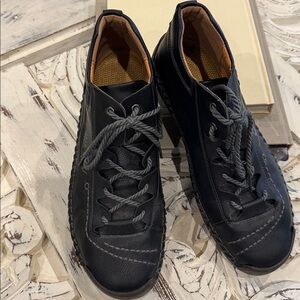 Alcubieree Black leather lace up ankle shoes Mens 11.5 Chukka boot Sporty casual